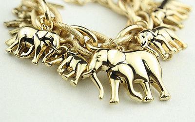 Gold Elephant Toggle Bracelet