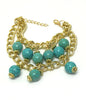 Two Layer Turquoise Stone Accent Bracelet