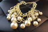 Pearl Gold Tone Statement Necklace