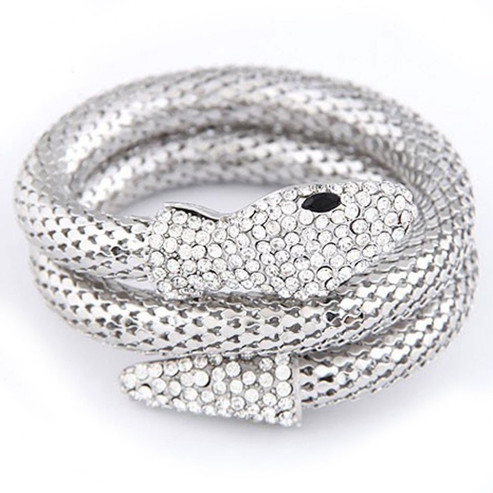 Silver Snake Wrap Bracelet