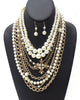 Pearl and Bold Chain Layered Necklace