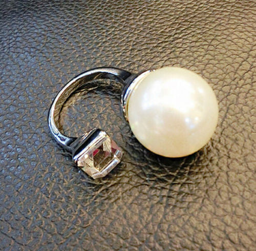Unique Pearl and Stone Ring