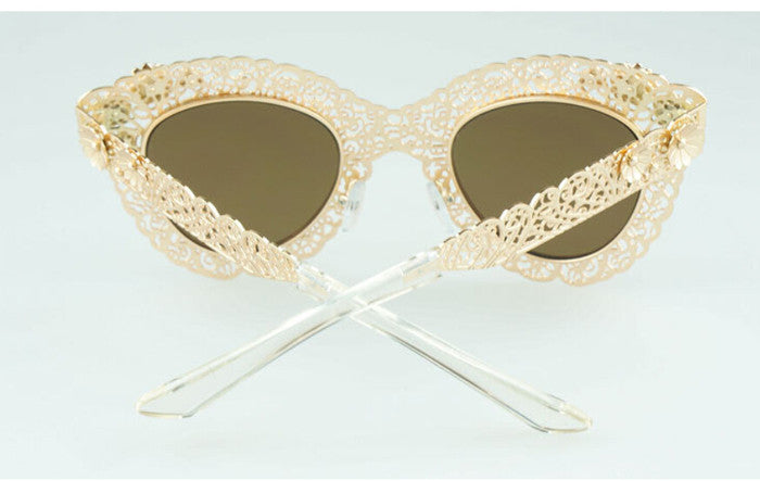 Unique Gold Lace Sunglasses