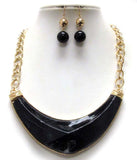 Black and Gold Necklace Set