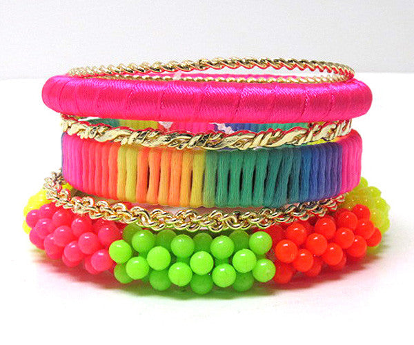 Neon Multicolored Bracelet Set