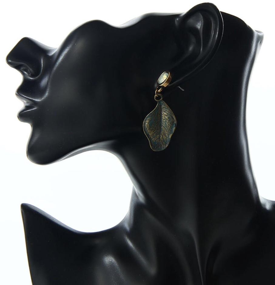 Bronze Leaf Drop Earrings