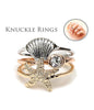 Sea Life Shell Knuckle Rings