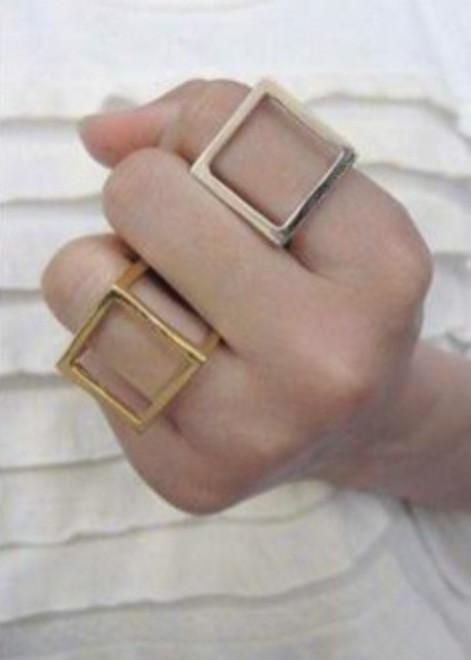 Gold Colored Cubed Ring
