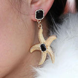 Gold Plated Starfish Dangle Earrings