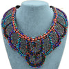 Multicolor Blue Beaded Statement Necklace