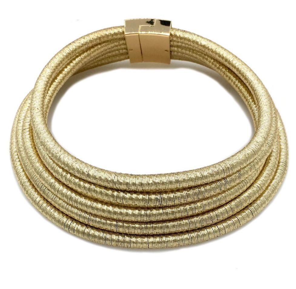 Gold Coil Choker Necklace