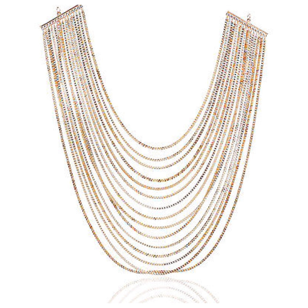 18 Carat Gold Plated Multi Chain Necklace