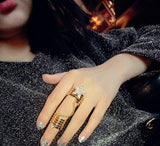 Gold Tone Two Part Star Ring