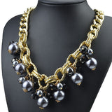 Pearl and Gem Statement Necklace