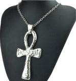 Silver Tone Ankh Necklace