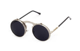 Vintage Style Round Flip Sunglasses