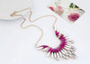 Rose Crystal Leaf Necklace