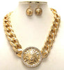 Chunky Chain Link Lion Necklace Set