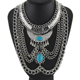 Silver with Turquoise Statement Necklace