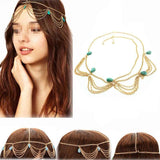 Bohemian Turquoise Fringe Hair Jewelry