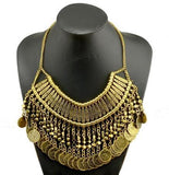 Boho Style Vintage Coin Statement Necklace