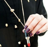 Red and Black Lipstick Necklace