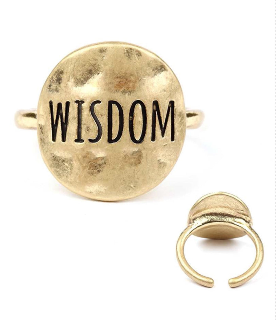 WISDOM  Metal Disk Ring