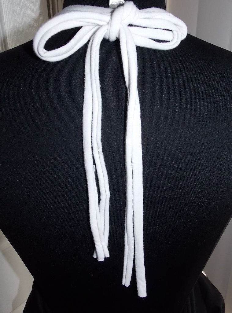 White Fabric Tie Back Necklace