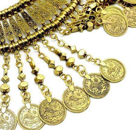 Boho Style Vintage Coin Statement Necklace