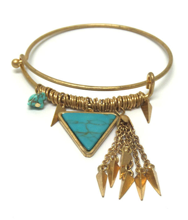 Triangle Stone Tassel Hook Bracelet