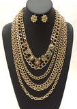 Gold Metal Multichain Necklace