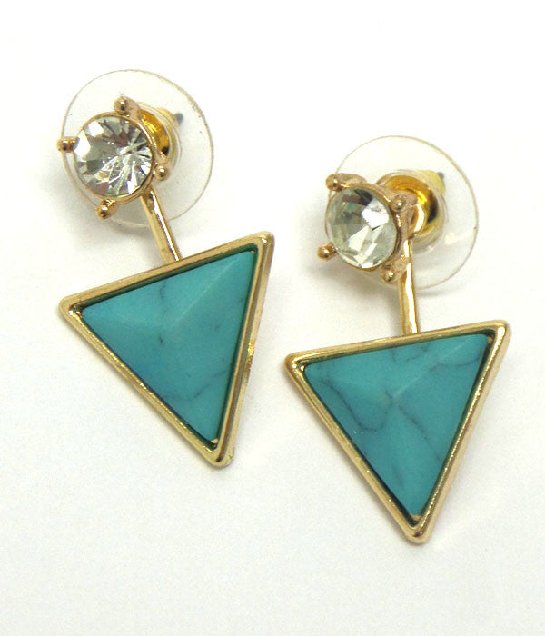 Natural Stone Triangle Earrings