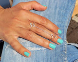 Two Piece Silver Tone Midi Finger Ring