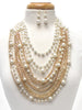 Multi chain Pearl Statement Necklace