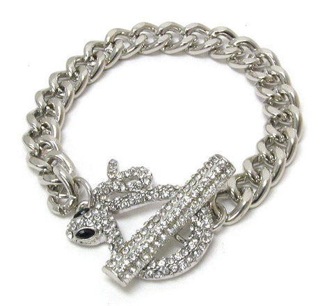 Metal Heart Toggle Bracelet