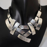 Abstract Silver Tone Necklace