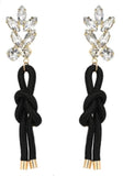 Black Rope Tie Statement Earrings