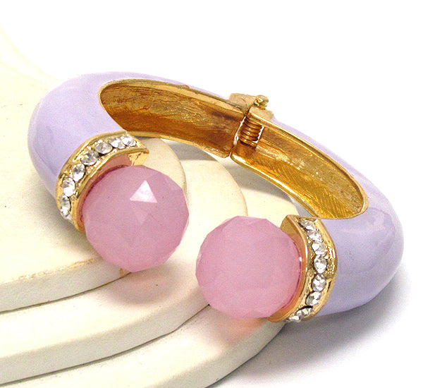 Purple Crystal Stone Hinge Bracelet