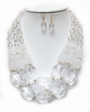 Chunky Clear Beaded Necklace set