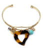 Heart Charm Bangle Bracelet