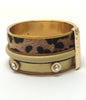 Fur Animal Print Gold Tone Bracelet Set