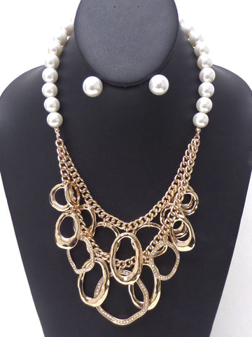 Black and Gold Statement Necklace